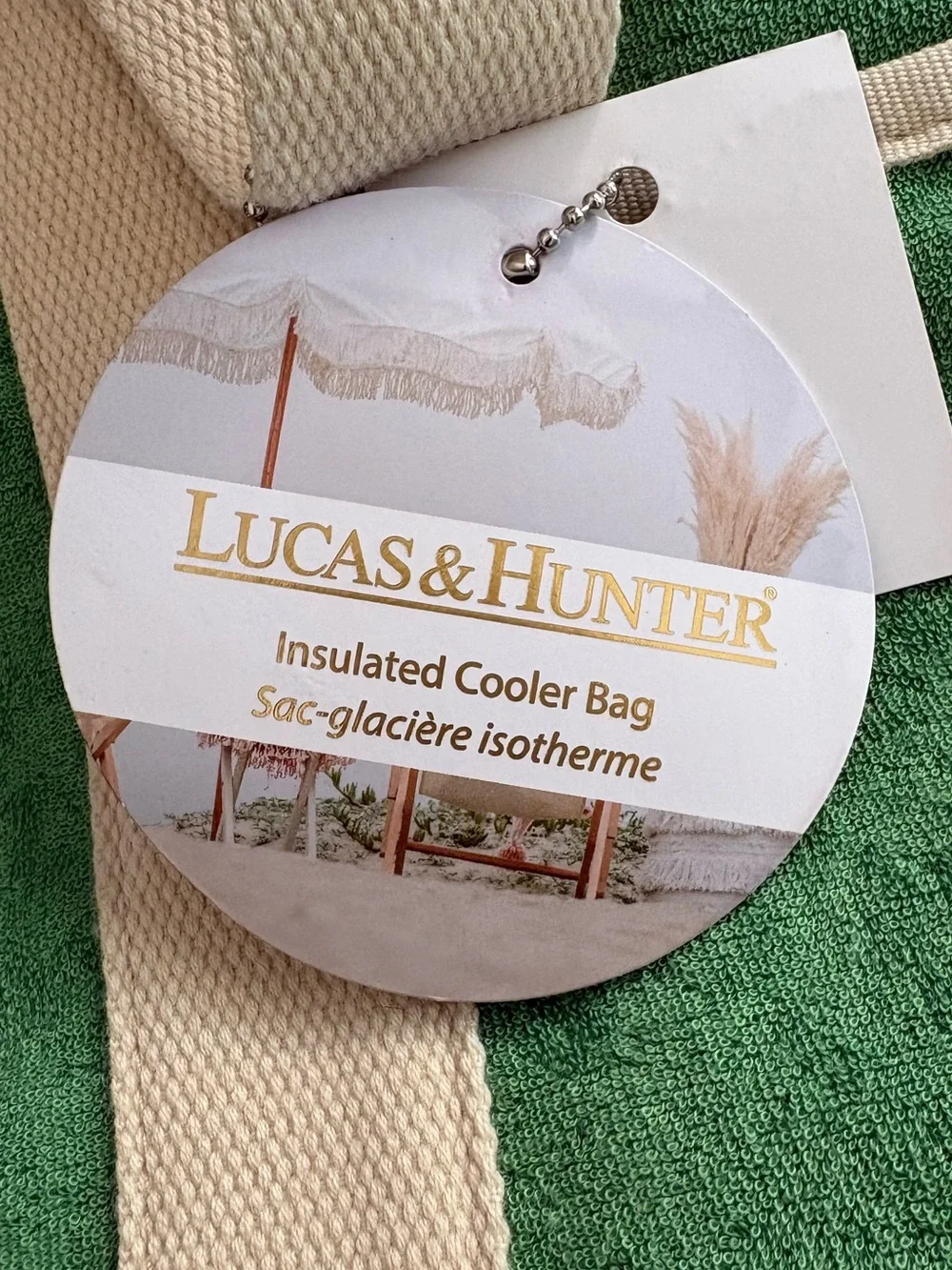 Lucas & Hunter Kelly Green Insulated Cooler Tote Bag New With Tags